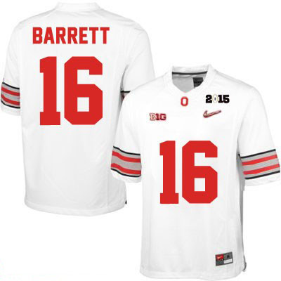 Ohio State Buckeyes Men's J.T. Barrett #16 White Authentic Nike Diamond Quest 2015 Patch College NCAA Stitched Football Jersey XE19R33JP